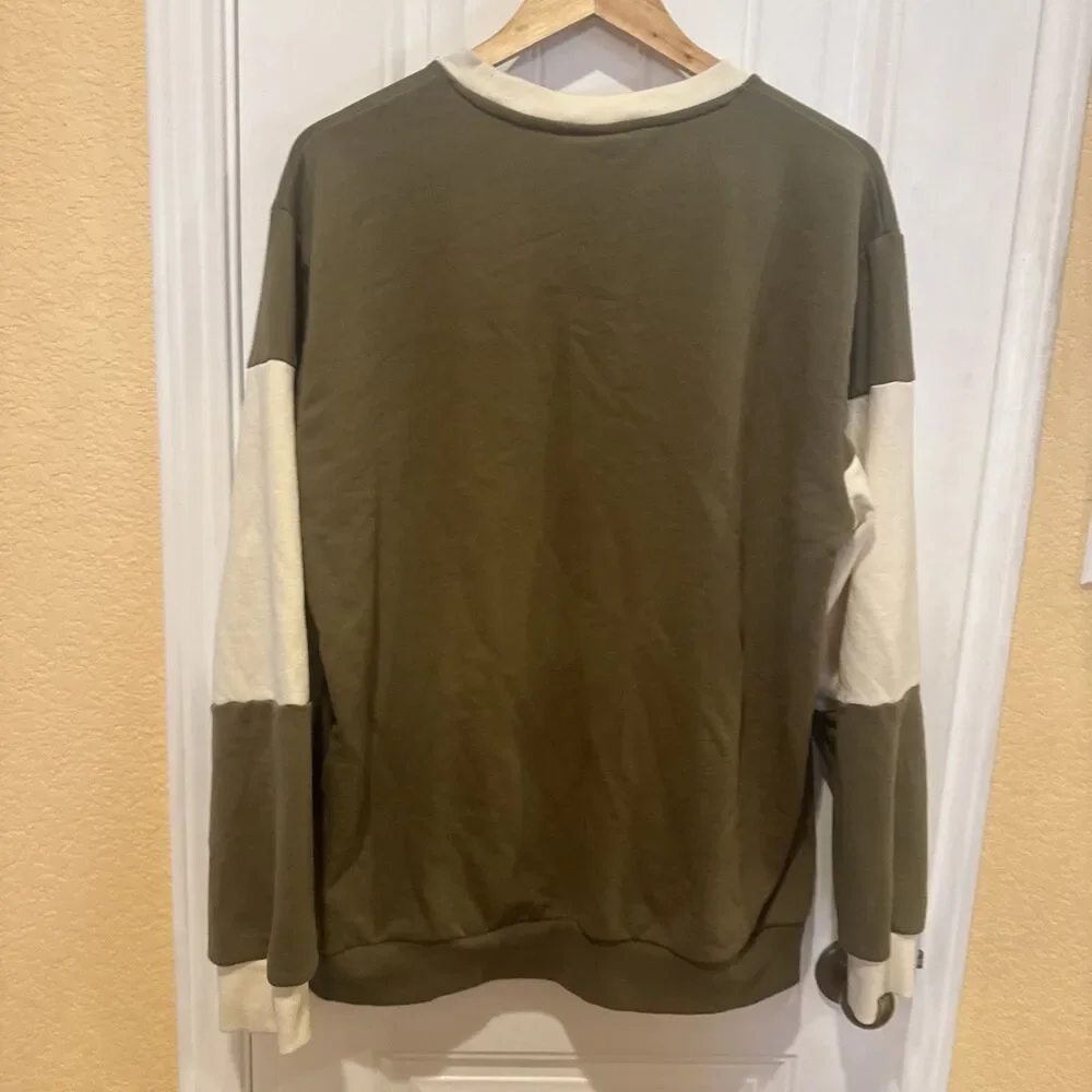Peanuts  Crewneck Sweatshirt Pullover Sage Green Men’s XL